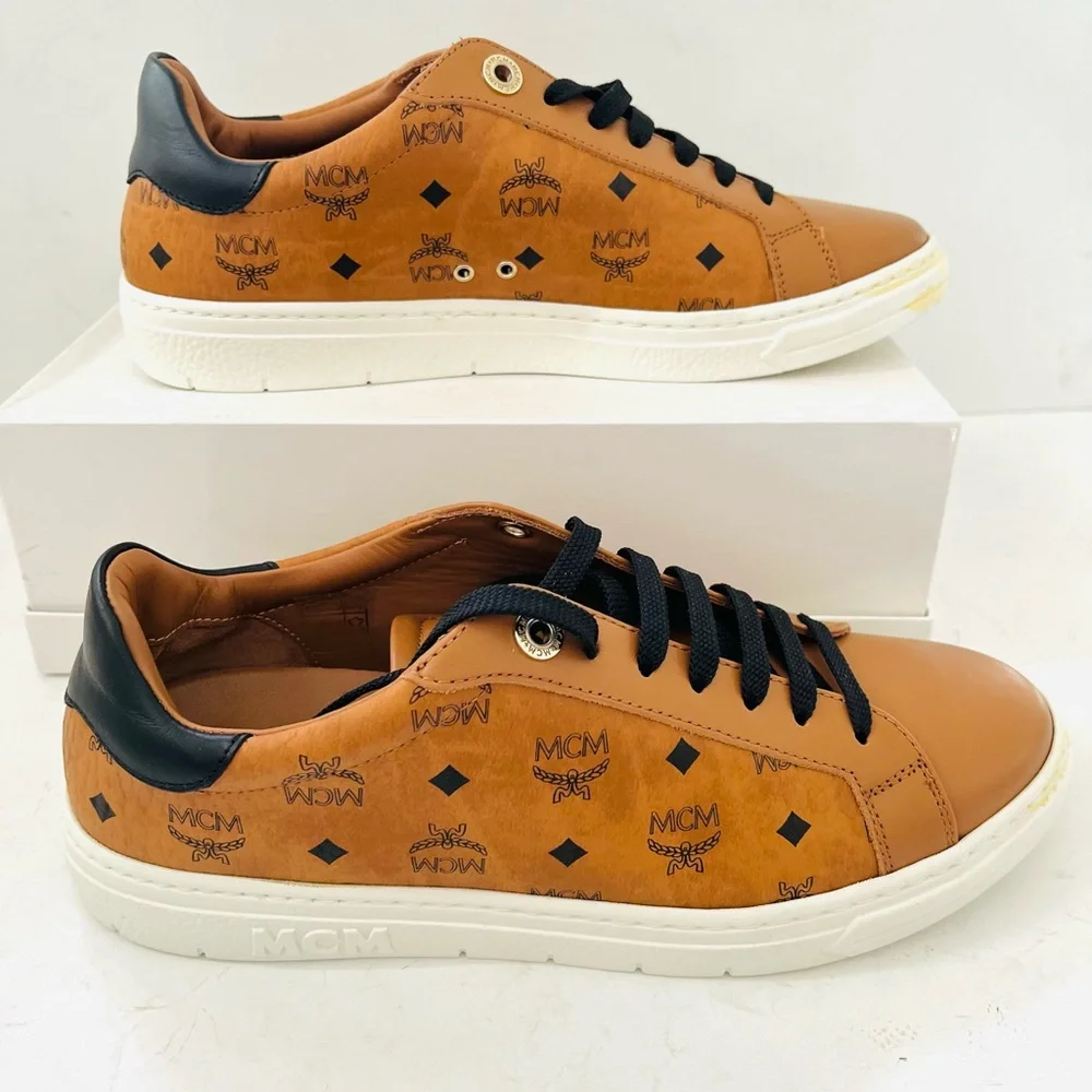 NWOB MCM women's sneakers in luggage tan 38